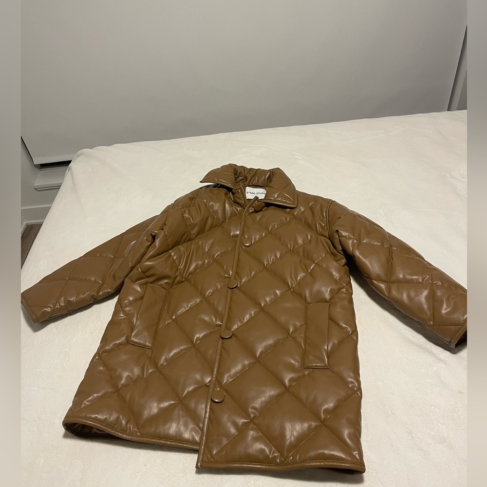 Brand New Stand Studio Vegan faux leather puffy Coat